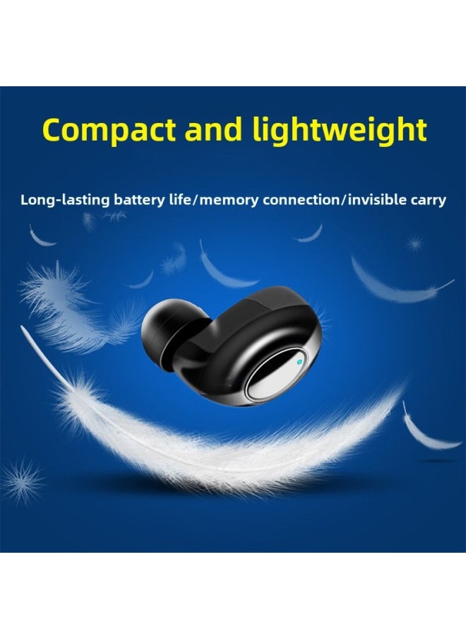 Touch Wireless Bluetooth Headset 5.0 Binaural Call LED Intelligent Digital Display Headset In-ear Smart Headset-Color:Black