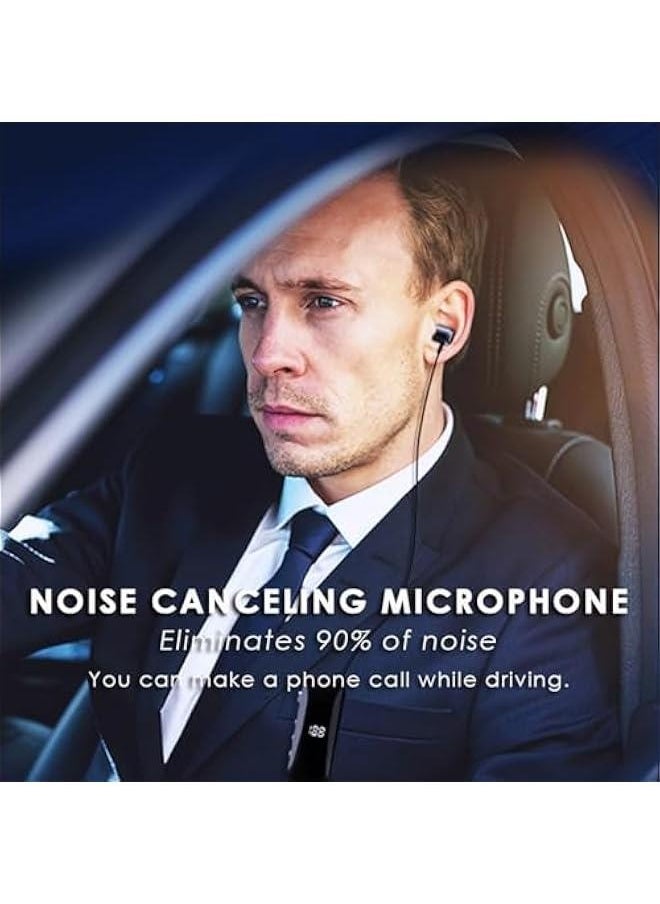 Retractable Single Earbud Lavaliere Bluetooth Earpiece Bluetooth Headset for Phone Call with Mic, Mini Cell Phone Ear Piece Wireless Bluetooth Work Dirver Headphones for iPhone Android with Microphone