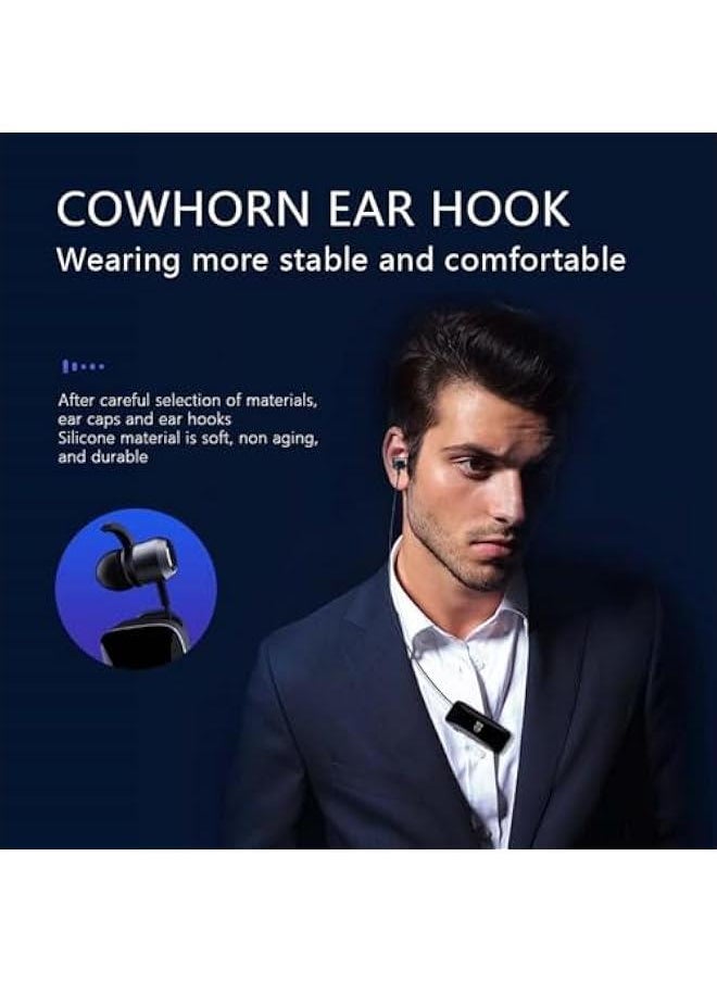 Retractable Single Earbud Lavaliere Bluetooth Earpiece Bluetooth Headset for Phone Call with Mic, Cell Phone Ear Piece Wireless Bluetooth Work Dirver Headphones for iPhone Android with Microphone