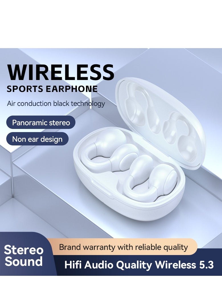 New Wireless Clip-On Bone Conduction Bluetooth Headphones | Noise Cancellation | Open-Ear Design | Running  Sports Headphones | Ear-Friendly for Long Wear | 72-Hour Long Battery Life | Hi-Fi Sound Q