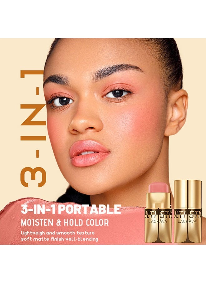 Multi Stick,Long-Lasting Cheek And Lip Tint - Lightweight And Moisturizing Makeup Glow Color Bounce Blush #04