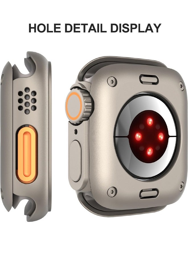 Compatible with Apple Watch Series 10 (2024) 42mm Hard Case with Tempered Glass Screen Protector, 【Looks Like iWatch Ultra】 Unique Design Hard PC Waterproof Case Cover, Bumper Full Coverage Accessor