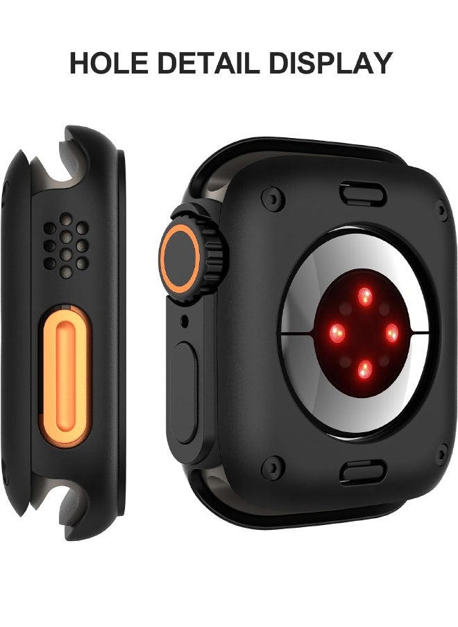 Compatible with Apple Watch Series 10 (2024) 42mm Hard Case with Tempered Glass Screen Protector, 【Looks Like iWatch Ultra】 Unique Design Hard PC Waterproof Case Cover, Bumper Full Coverage Accessor