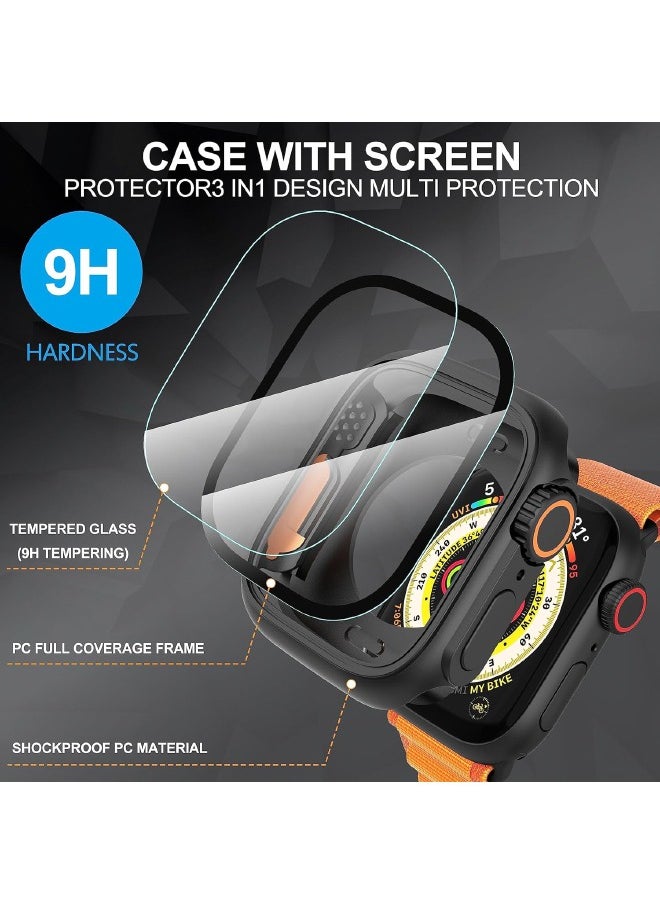 Compatible with Apple Watch Series 10 (2024) 42mm Hard Case with Tempered Glass Screen Protector, 【Looks Like iWatch Ultra】 Unique Design Hard PC Waterproof Case Cover, Bumper Full Coverage Accessor