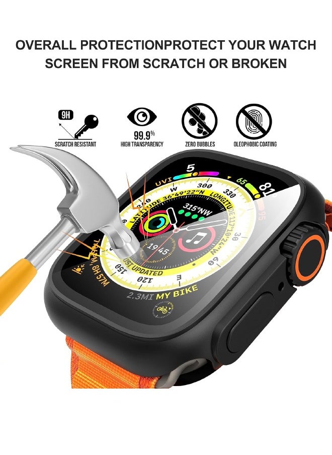 Compatible with Apple Watch Series 10 (2024) 42mm Hard Case with Tempered Glass Screen Protector, 【Looks Like iWatch Ultra】 Unique Design Hard PC Waterproof Case Cover, Bumper Full Coverage Accessor