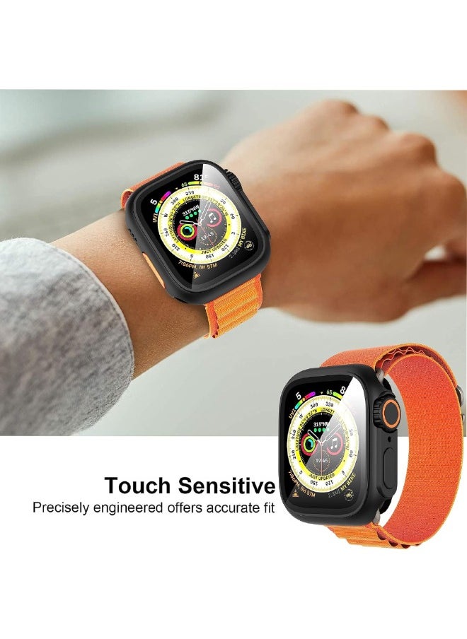 Compatible with Apple Watch Series 10 (2024) 42mm Hard Case with Tempered Glass Screen Protector, 【Looks Like iWatch Ultra】 Unique Design Hard PC Waterproof Case Cover, Bumper Full Coverage Accessor
