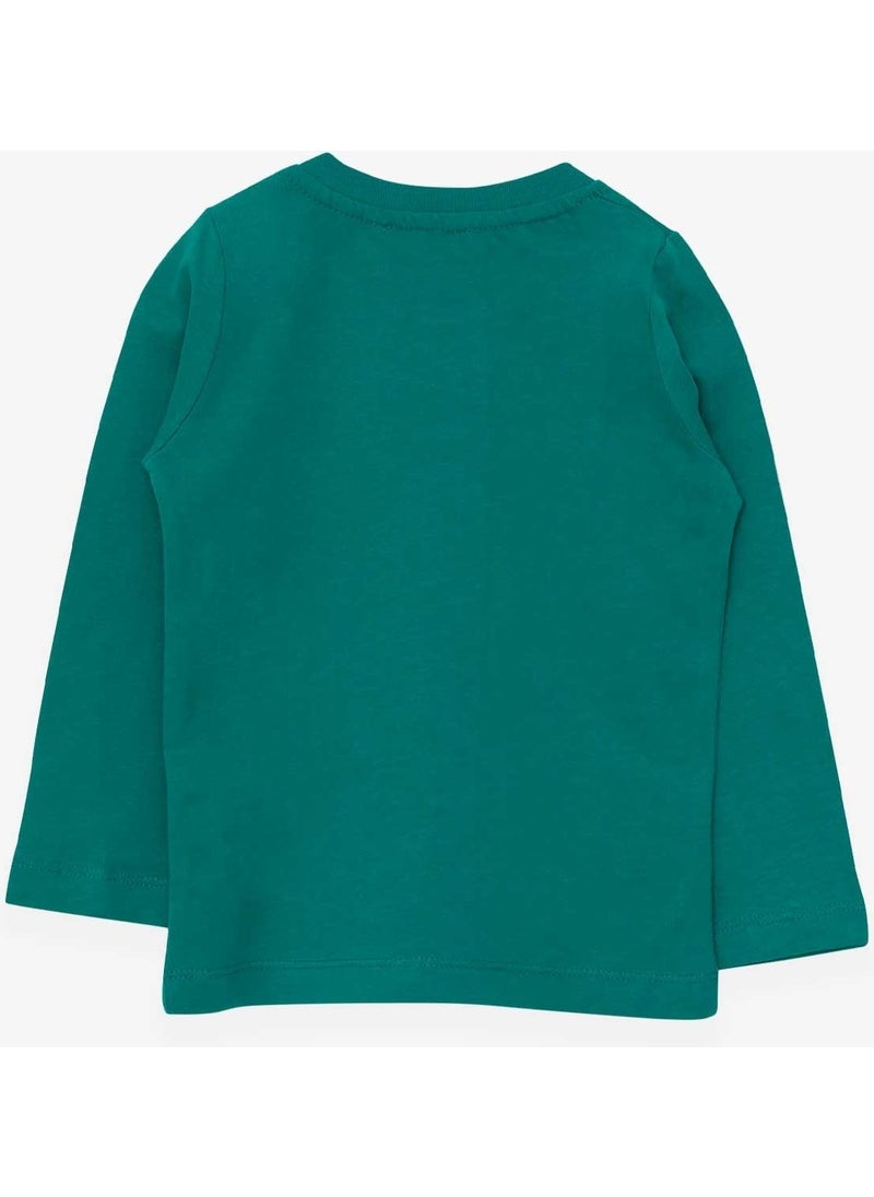 Boys Long Sleeve T-Shirt Teddy Bear Printed Green (1.5 Years)