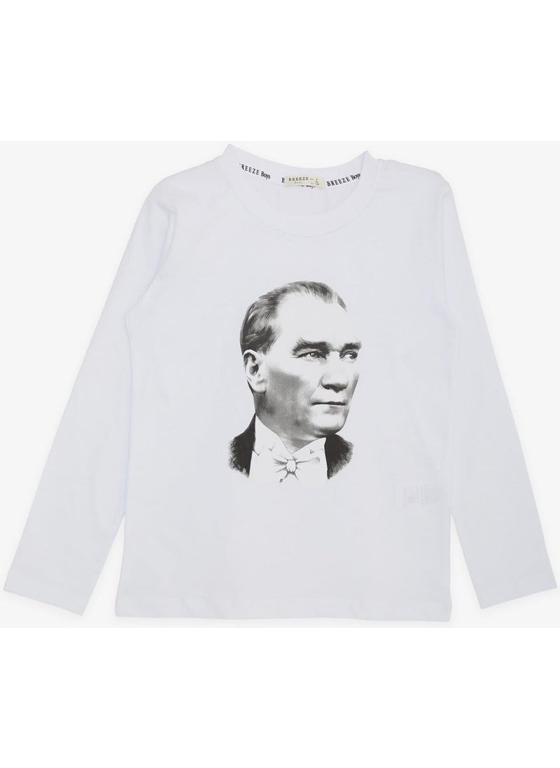 Ataturk Printed Long Sleeve T-Shirt 5-14 Years, White
