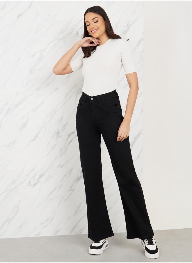 High Rise Fit and Flare Jeans