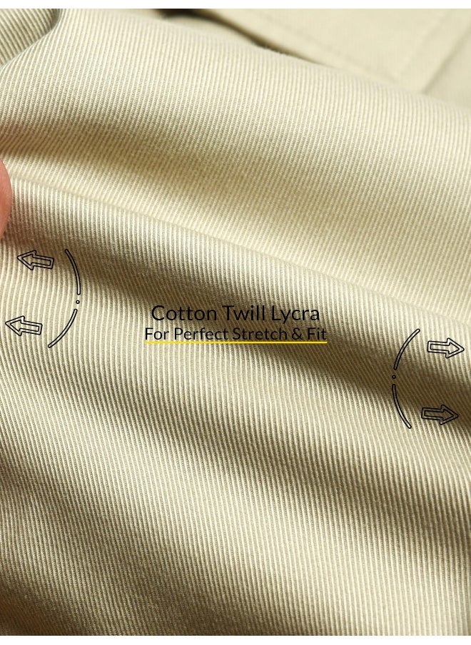 Beige Utility Pockets Shirt for Men