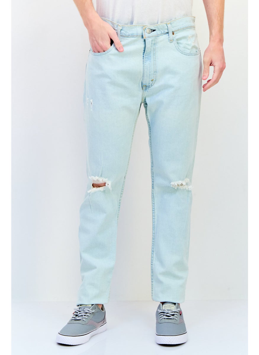 Men Slim Fit Washed Stretchable Denim Jeans, Blue