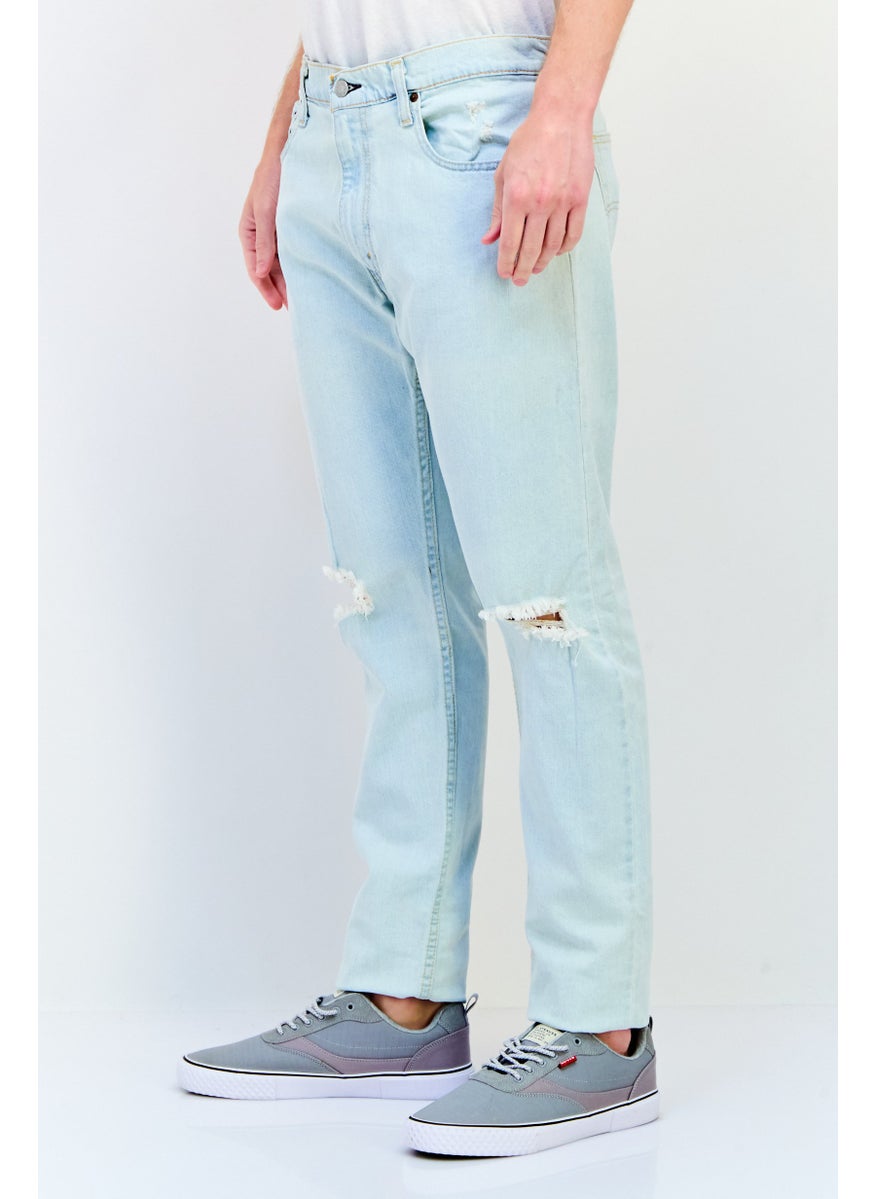 Men Slim Fit Washed Stretchable Denim Jeans, Blue