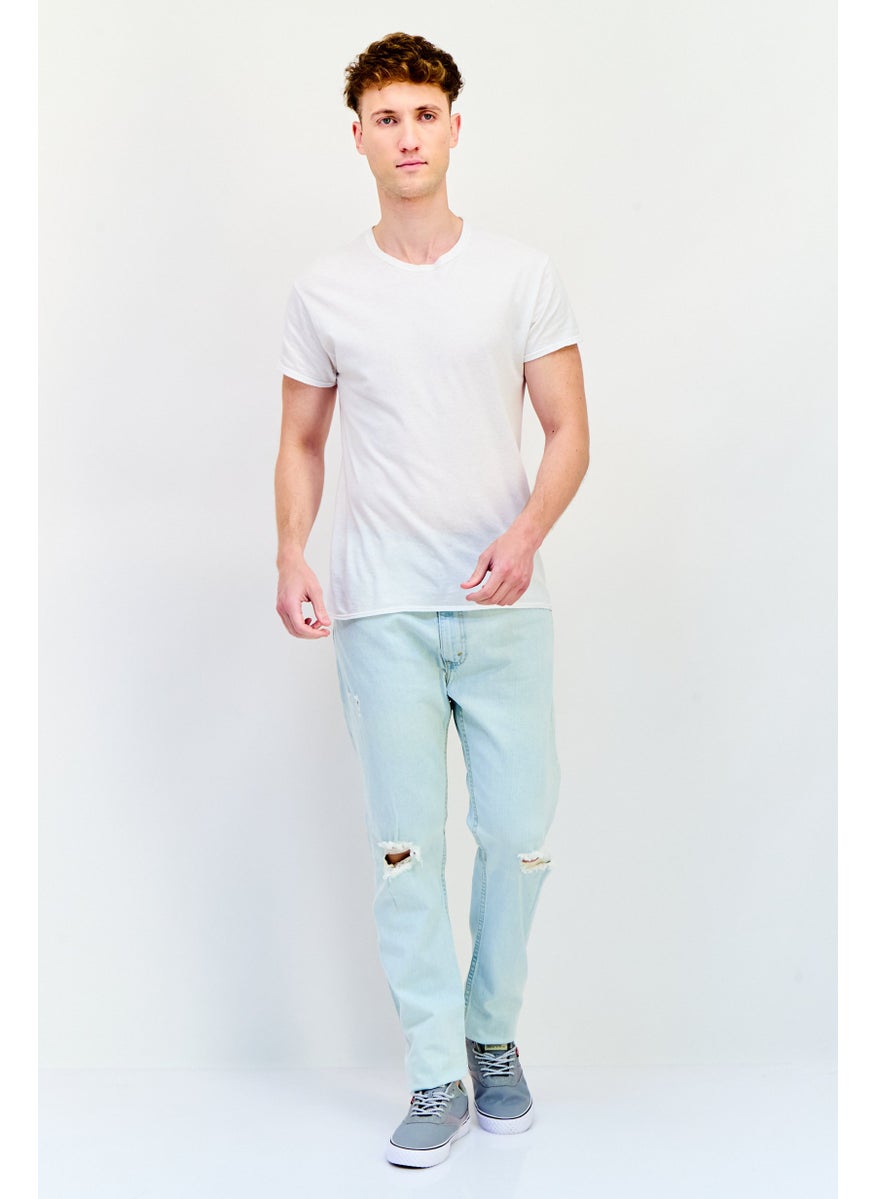 Men Slim Fit Washed Stretchable Denim Jeans, Blue