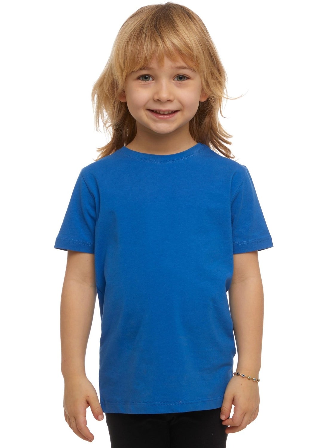 Saks Basic Unisex Kids Crew Neck Short Sleeve T-Shirt