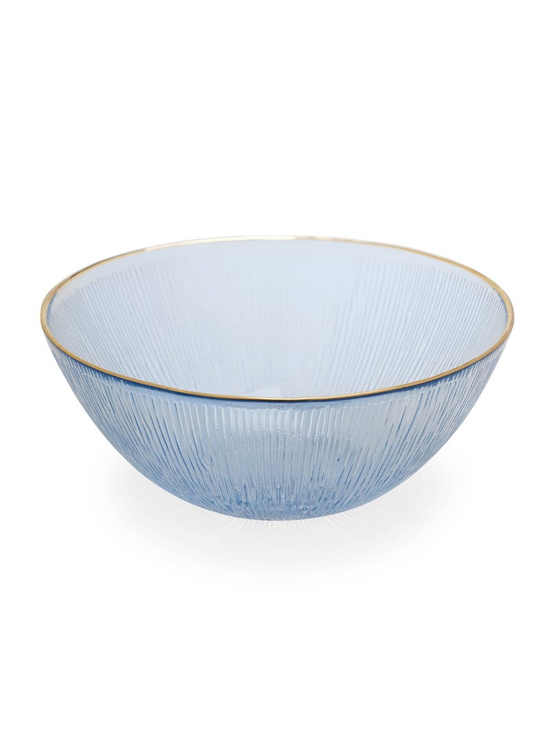 Pure Home Living Blue Radial Glass Serving Bowl