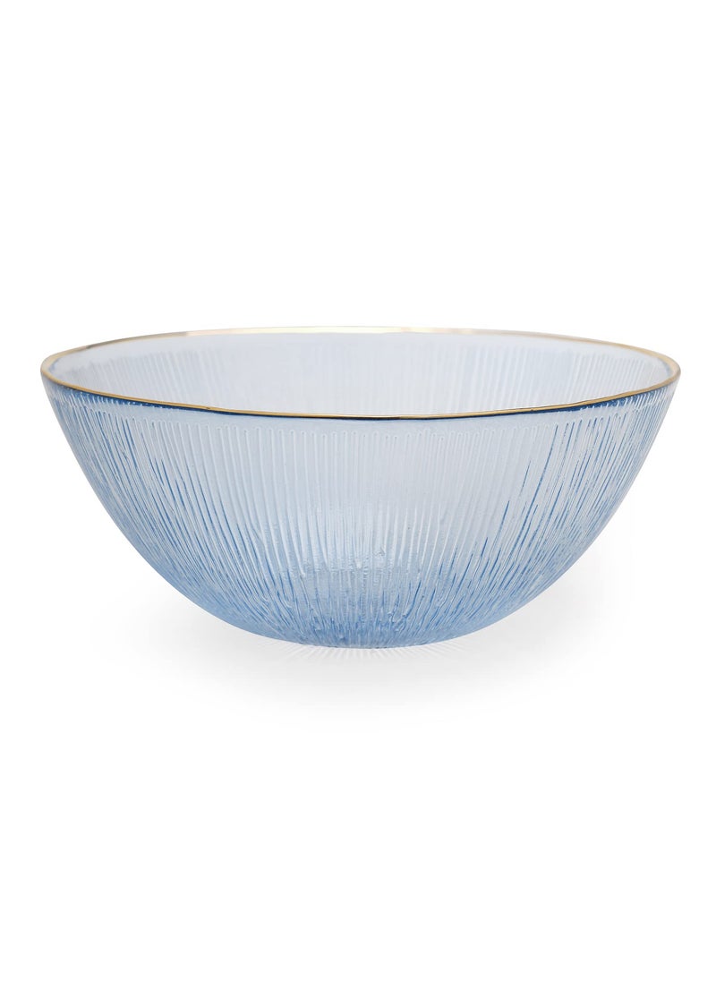 Pure Home Living Blue Radial Glass Serving Bowl