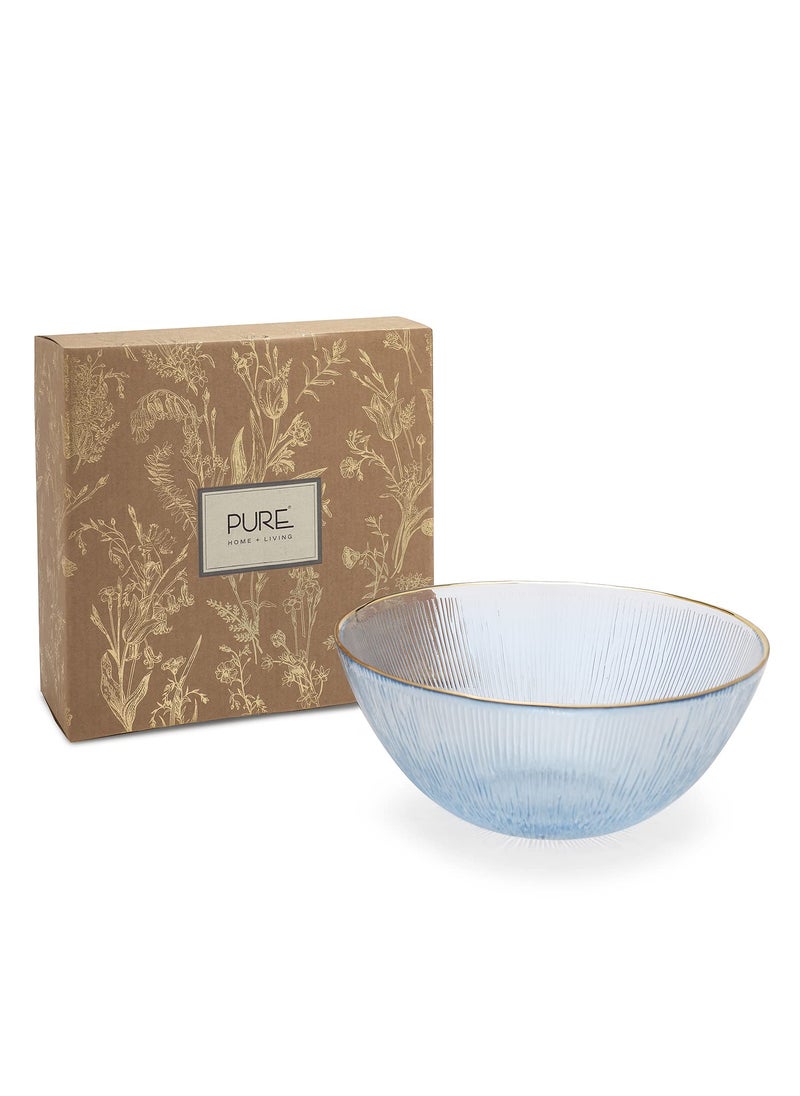 Pure Home Living Blue Radial Glass Serving Bowl