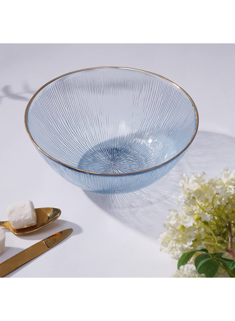 Pure Home Living Blue Radial Glass Serving Bowl