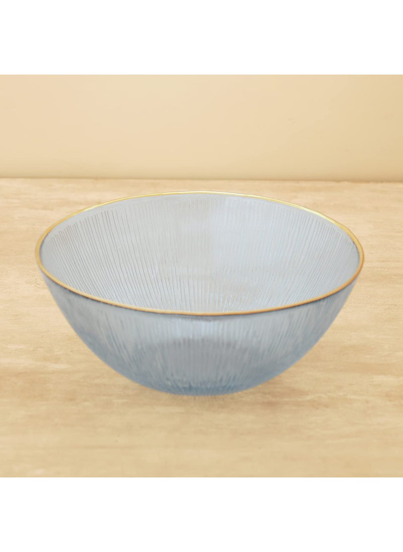 Pure Home Living Blue Radial Glass Serving Bowl