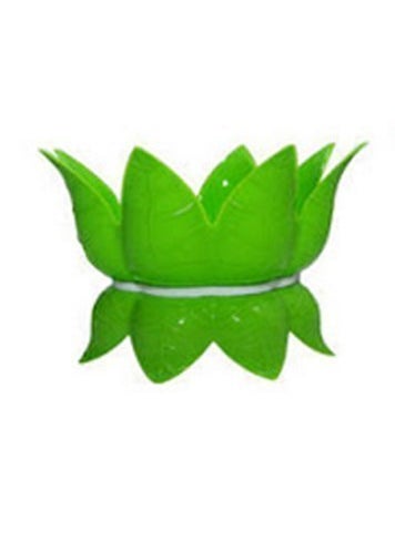 ALANG PRODUCTS Plastic Lotus Shaped Water PotMatka Stand Green