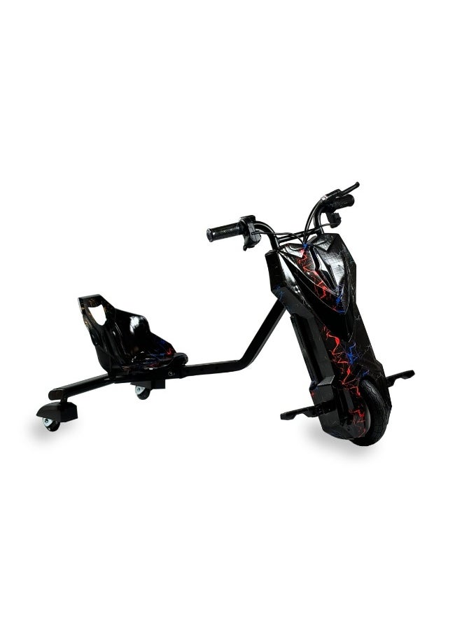 Electric Drift Trike for Kids – 36V Battery-Powered Ride-On 3-Wheel Drifting Bike – Black Lightning Edition