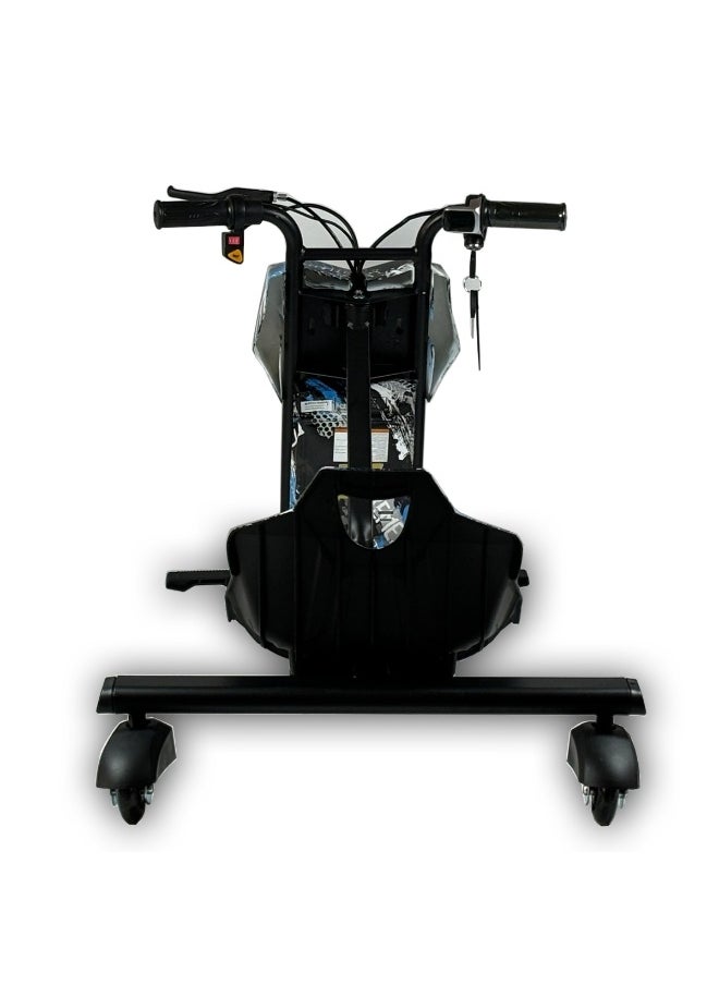 Electric Drift Trike for Kids – 36V Battery Powered Ride-On 3-Wheel Bike with Unique Graffiti Design – Blue