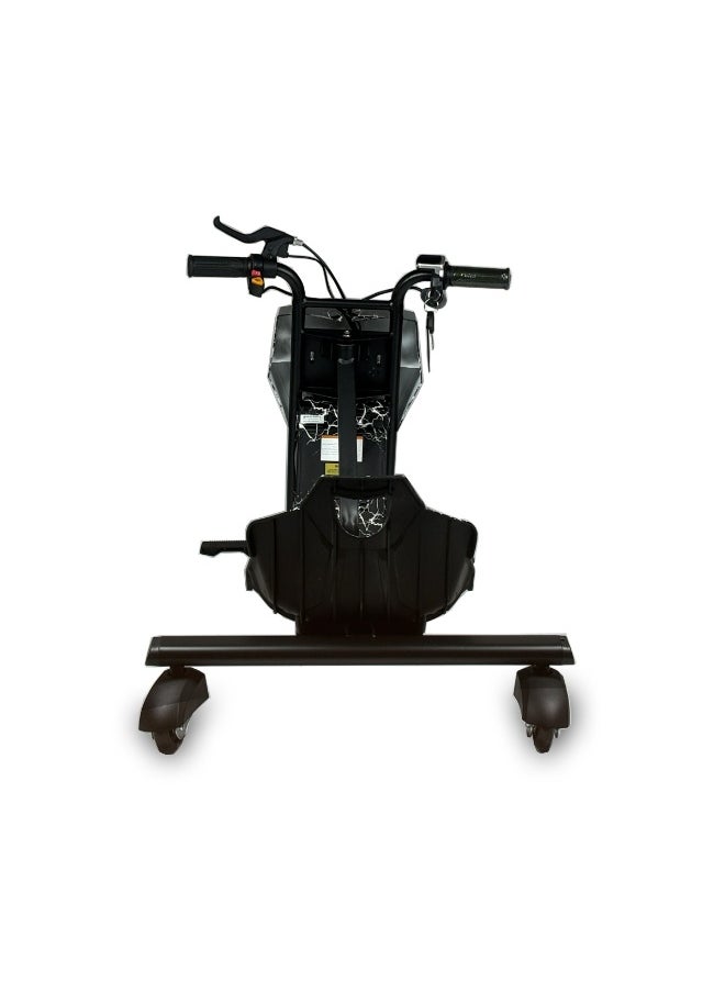Electric Drift Trike for Kids – 36V Rechargeable Battery Ride-On 3-Wheel Scooter with Black Lightning Design & 360° Drift Wheels