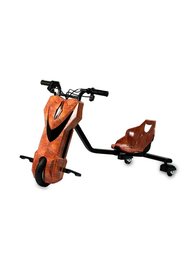 Electric Drift Trike for Kids – 36V Rechargeable Ride-On 3-Wheel Drifting Bike – Stylish Brown Camo Design