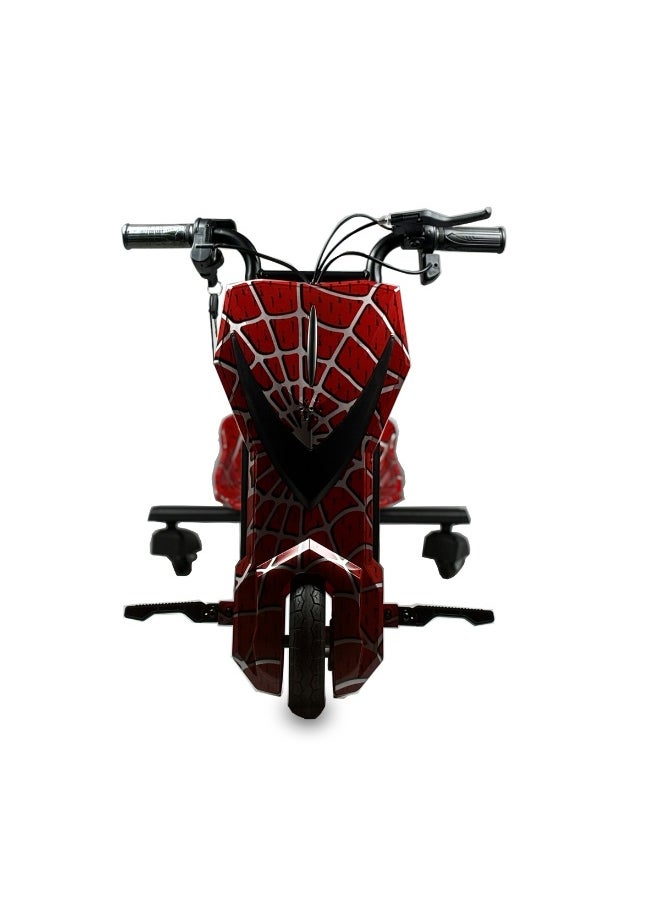Electric Drift Trike Ride-On for Kids – 36V Battery Powered 3-Wheel Scooter with Spider Theme Design, 360° Drifting Function