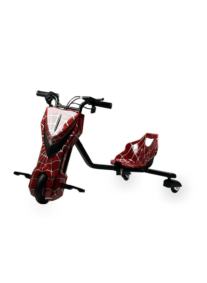 Electric Drift Trike Ride-On for Kids – 36V Battery Powered 3-Wheel Scooter with Spider Theme Design, 360° Drifting Function