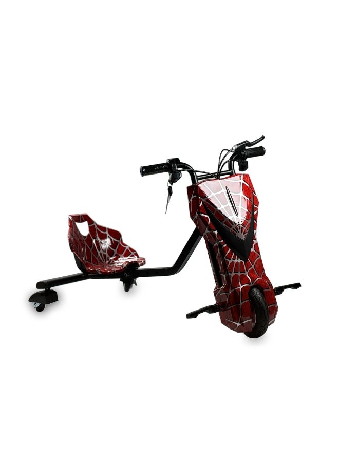 Electric Drift Trike Ride-On for Kids – 36V Battery Powered 3-Wheel Scooter with Spider Theme Design, 360° Drifting Function