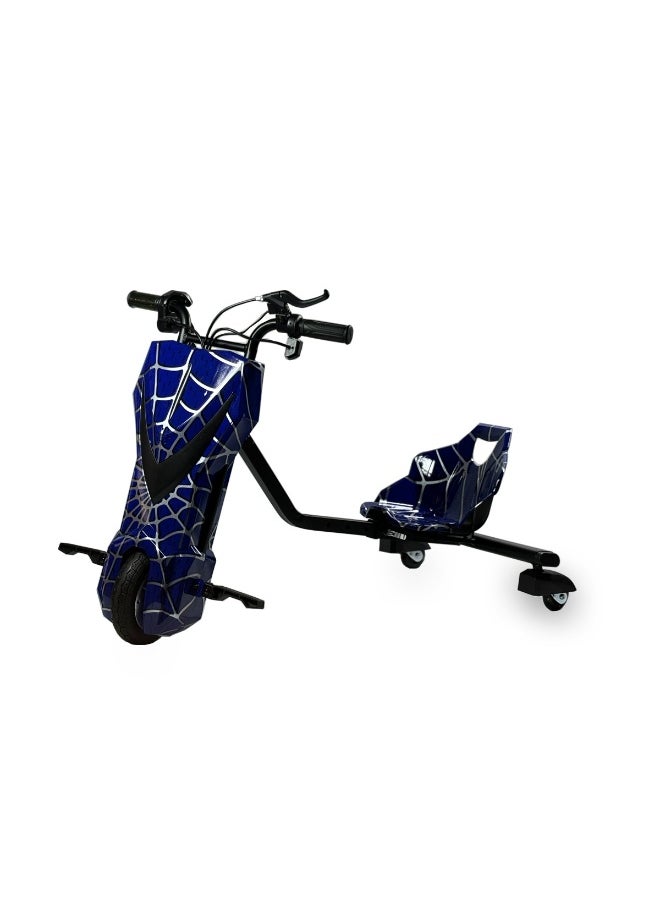 Electric Drift Trike Ride-On for Kids – 36V Battery Powered 3-Wheel Scooter with Blue Spider Design & 360° Spin