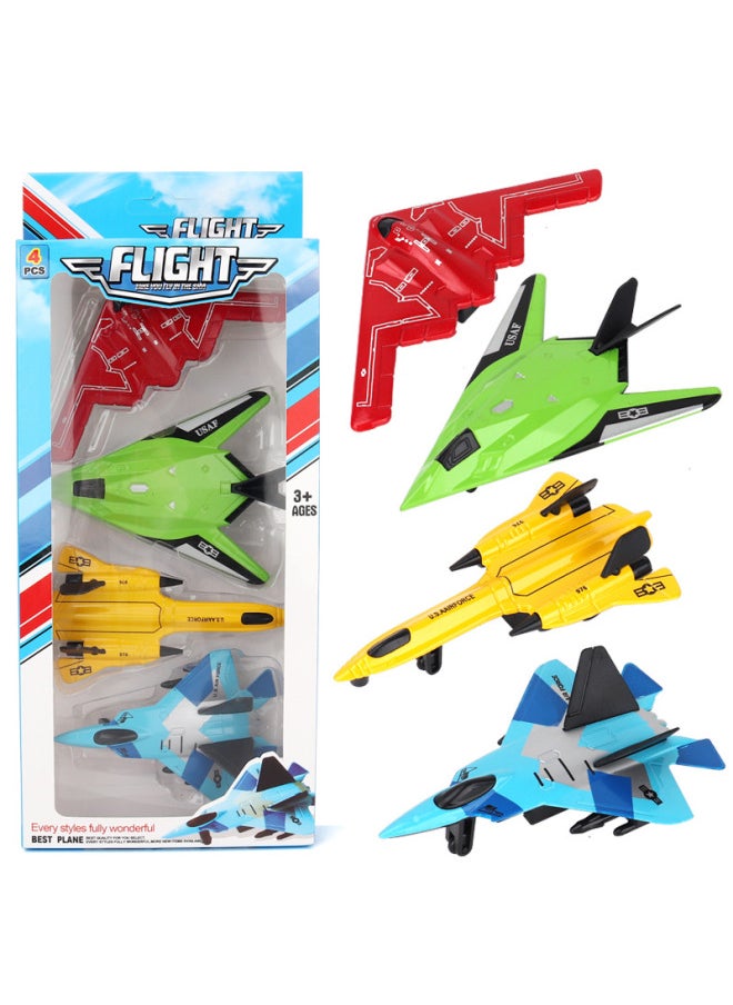 Kids Toy Plane Model Mini Alloy Plane Fighter Star Wars Finger Spaceship Model-Color:J04B Orange Simulation Back Force Small Fighter (price Is 1 Price)
