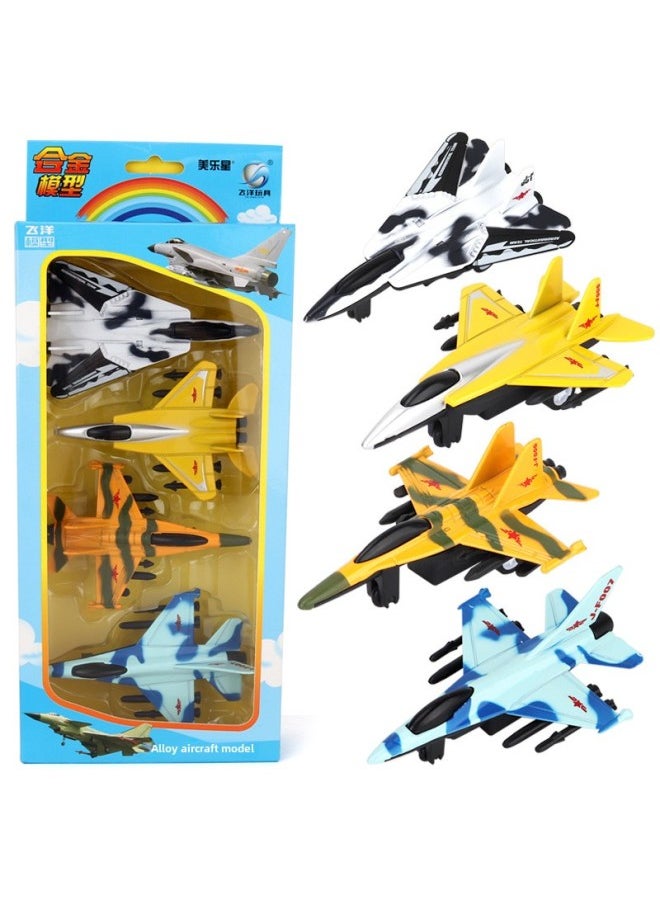 Kids Toy Plane Model Mini Alloy Plane Fighter Star Wars Finger Spaceship Model-Color:J04B Orange Simulation Back Force Small Fighter (price Is 1 Price)