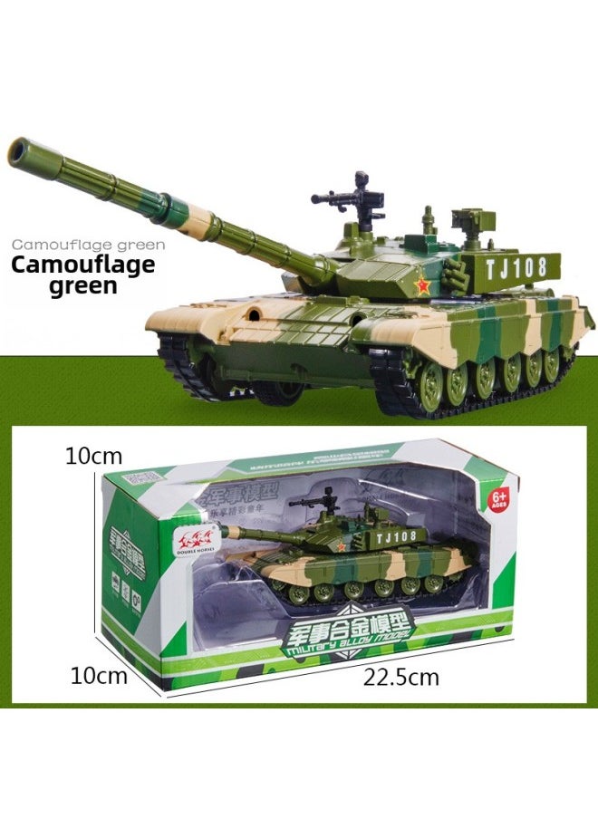 Jiaye Alloy T99 Tank Model Huili Sound And Light Toy Armored Car Metal Boy Car Model CS0293 Box-Color:Green