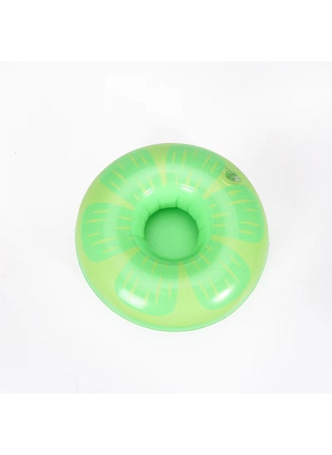 Inflatable Flamingo Donut Lemon Watermelon Pineapple Crab Love Cup Holder Inflatable Water Coaster-Color:Green Lemon-Specifications:Inflatable Cup Holder