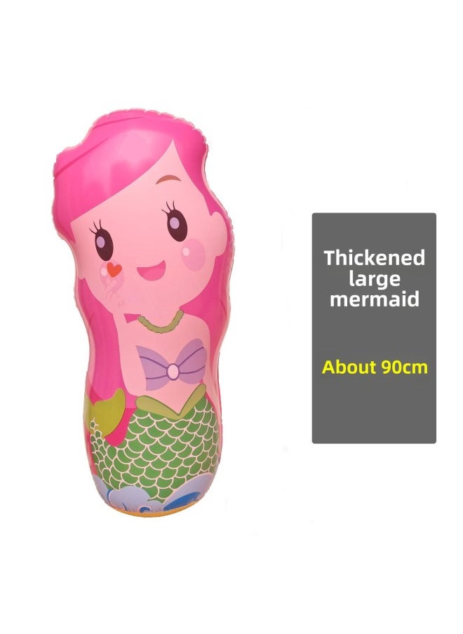 A Generation Of Inflatable Tumbler Children 90cm Small Baby Toys Kindergarten Gift To Push The Stall Animals-Color:Mermaid-Specifications:Match: Air Cylinder + Repair Subsidy