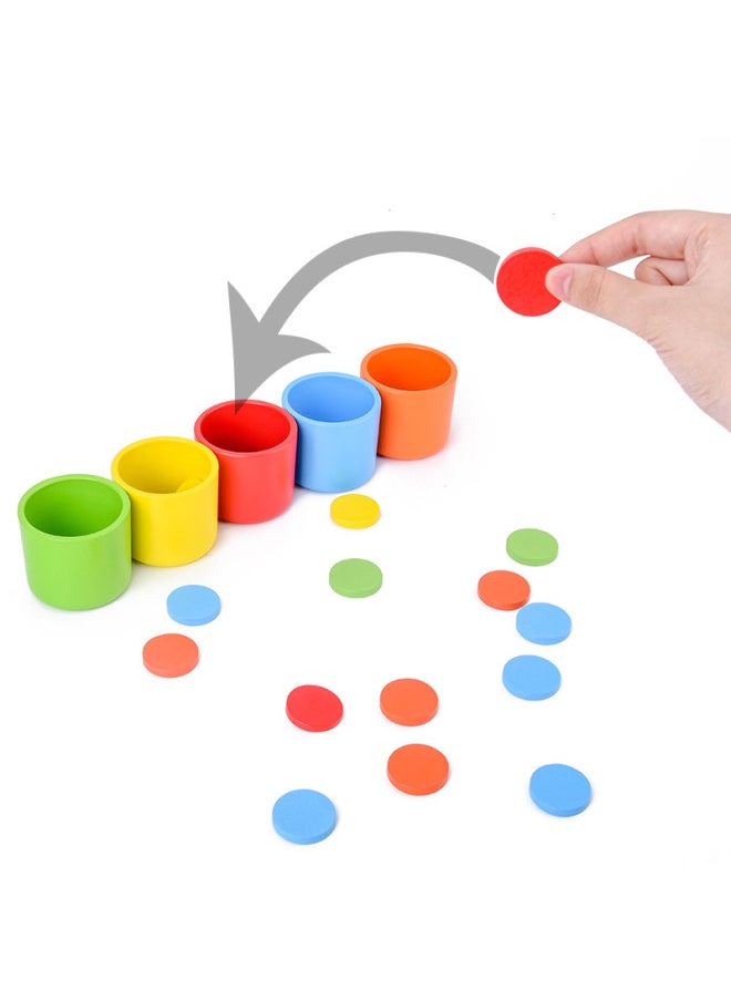 Baby's Cognitive Distinguishing Color Classification Cup Children's Montessori Teaching Aaids Early Childhood Education Matching Intelligence Brain Toys-Color:Color Classification Cup