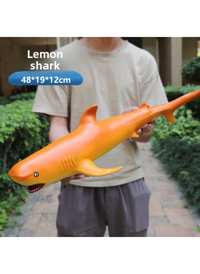 Simulation Soft Glue Dolphin Marine Animal Large Shark Toy Underwater World Children's Toy Whale Model Wholesale-Color:Large Creature - Smearing Whale [41cm]