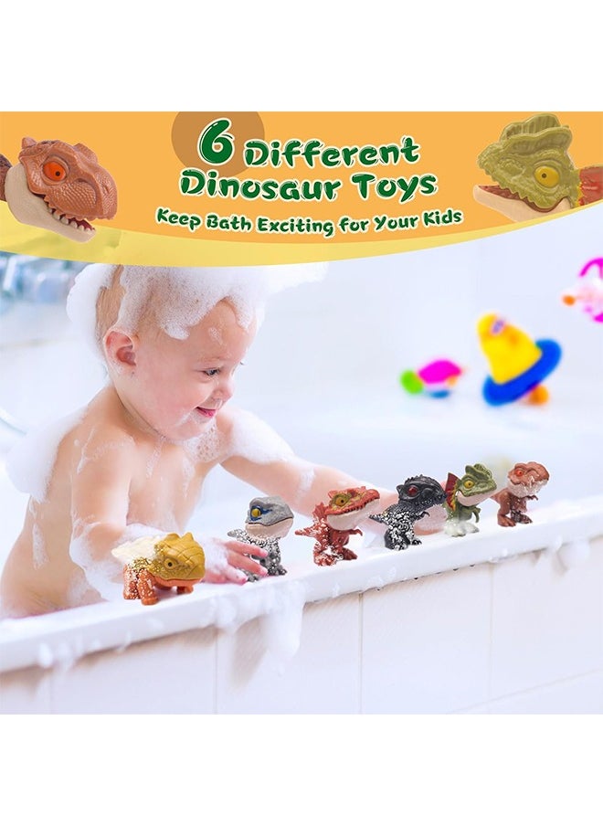 6Pcs Biting Finger Dinosaurs Toy Collectibles for Display, Play and Snap On Figure Novelty Creative Theater Puppet Doll Animal Hand Puppet Dinosaur for Kids