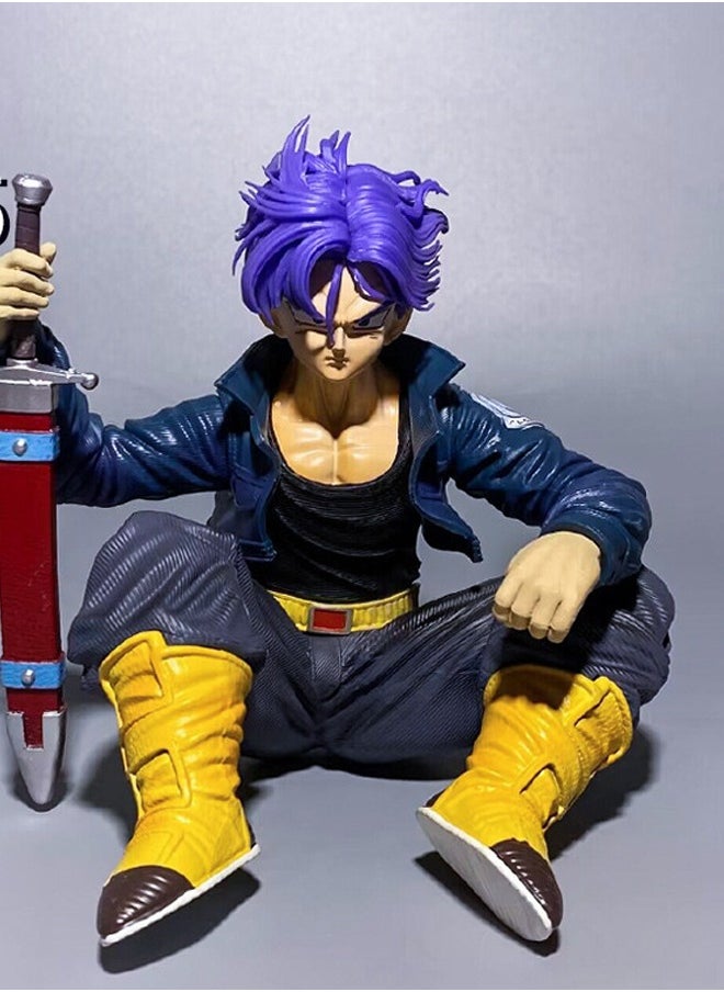 Dragon Ball Trunks Action Figure Decorative Resin Sculpture Home Decor Statue, Art Figurine Home Ornament Decoration for Office, Living Room, Bedroom, Book Shelf, TV Cabinet, Desktop