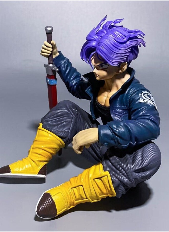 Dragon Ball Trunks Action Figure Decorative Resin Sculpture Home Decor Statue, Art Figurine Home Ornament Decoration for Office, Living Room, Bedroom, Book Shelf, TV Cabinet, Desktop