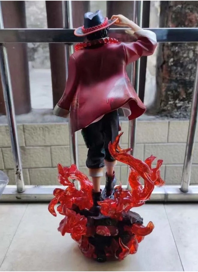 One Piece Ace Action Figure Decorative Resin Sculpture Home Decor Statue, Art Figurine Home Ornament Decoration for Office, Living Room, Bedroom, Book Shelf, TV Cabinet, Desktop