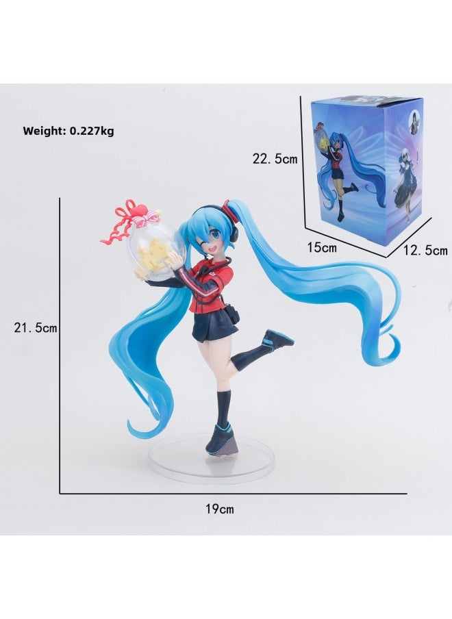 Chuyin Future Hand-made Model Two-dimensional Beautiful Girl Cute Girl Heart Car Desktop Chassis Decoration Hand-made-Color:Elf Initial Sound-Bag