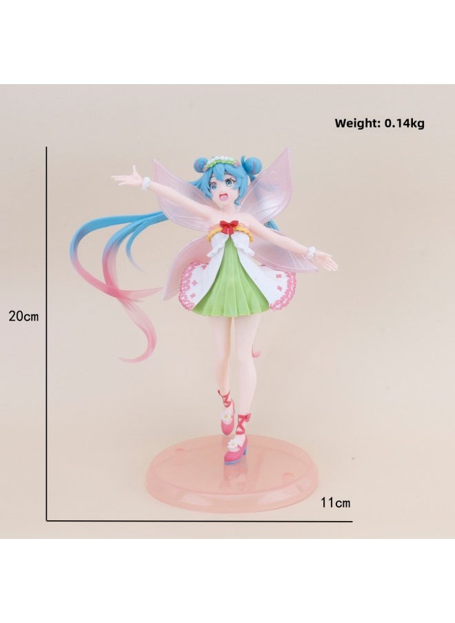 Chuyin Future Hand-made Model Two-dimensional Beautiful Girl Cute Girl Heart Car Desktop Chassis Decoration Hand-made-Color:Elf Initial Sound-Bag