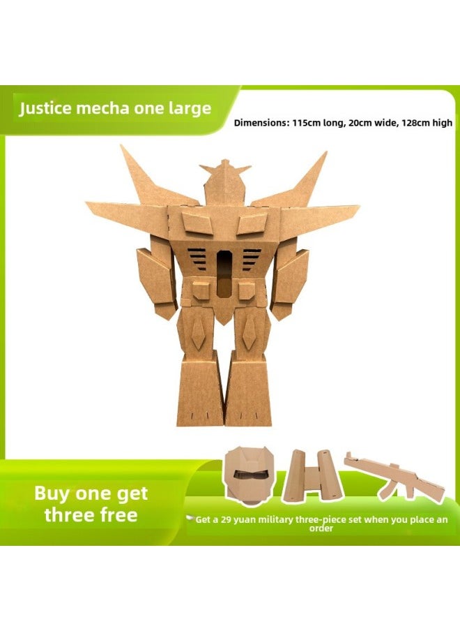 Robot Series Carton Toy Kindergarten Manual Teaching Aids Homework-Color:Justice Mecha Large
