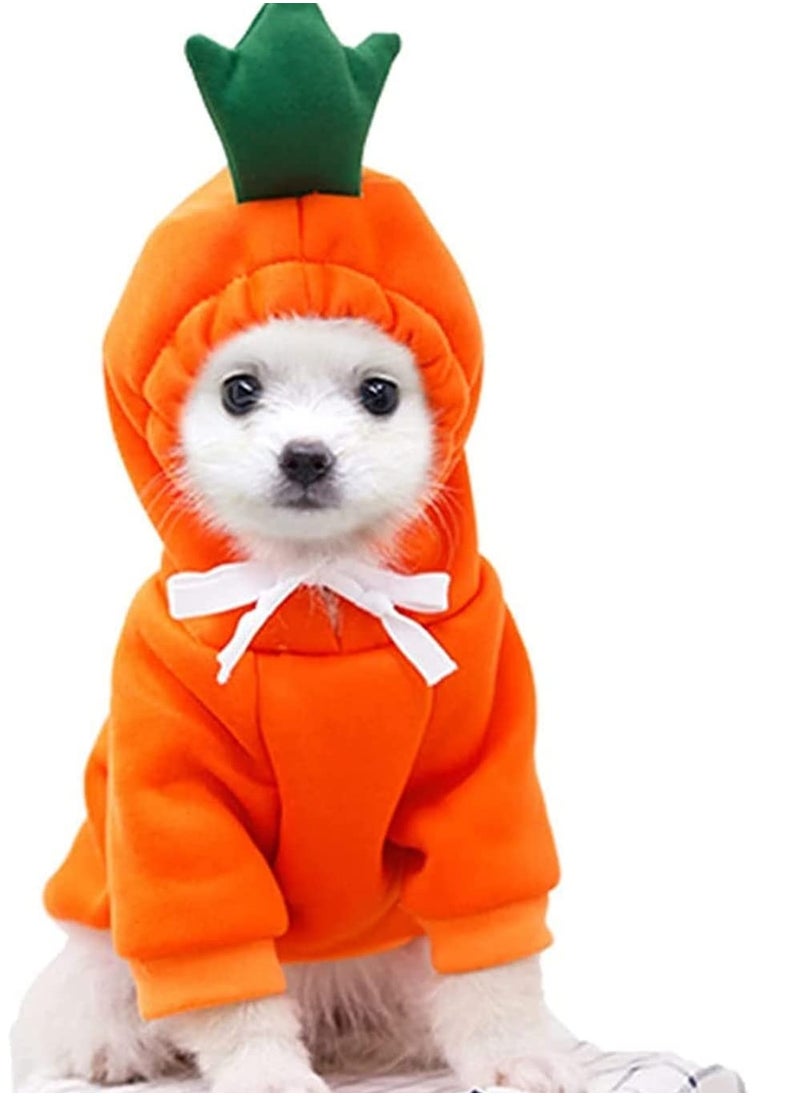 Dog Cat Hoodie Costume KASTWAVE Pet Clothes Dog Pet Halloween Cosplay Dress Cute Carrot Shape Warm Jacket Pet Cold Weather Sweatshirt Clothes Outfit Outerwear for Cats Puppy Small Large Dogs