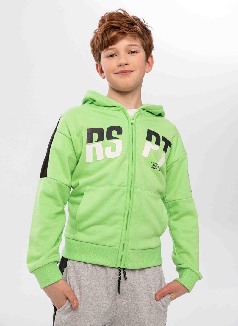 Kids Boys Hooded Zip Thru