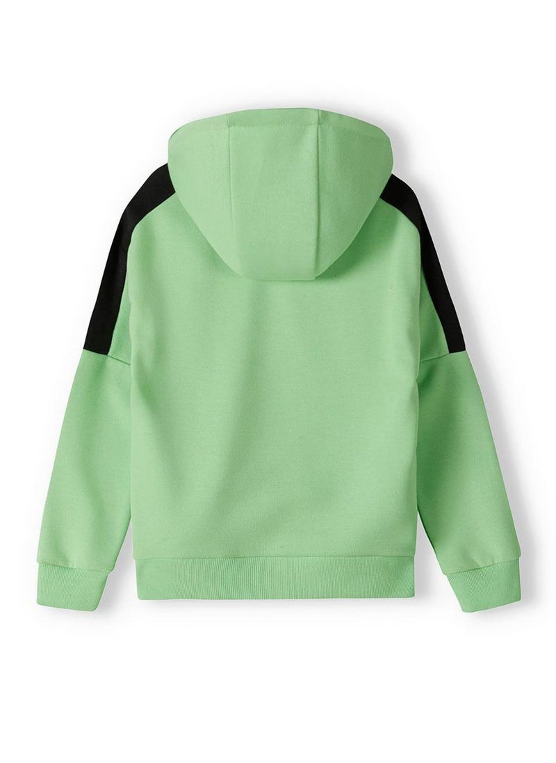 Boys' Zip-Up Hoodie with Print and Contrast Shoulder Panels