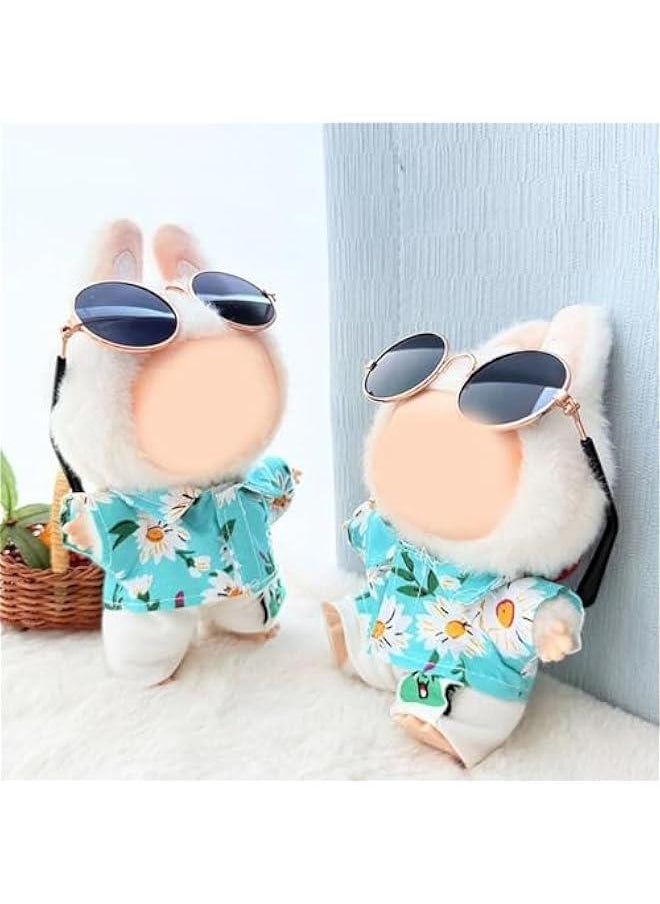 Handmade 3-Piece Crochet Beach Outfit for 17cm Labubu – Stylish Summer Clothes Set with Accessories for Collectible Dolls (TypeB3,4PCS)